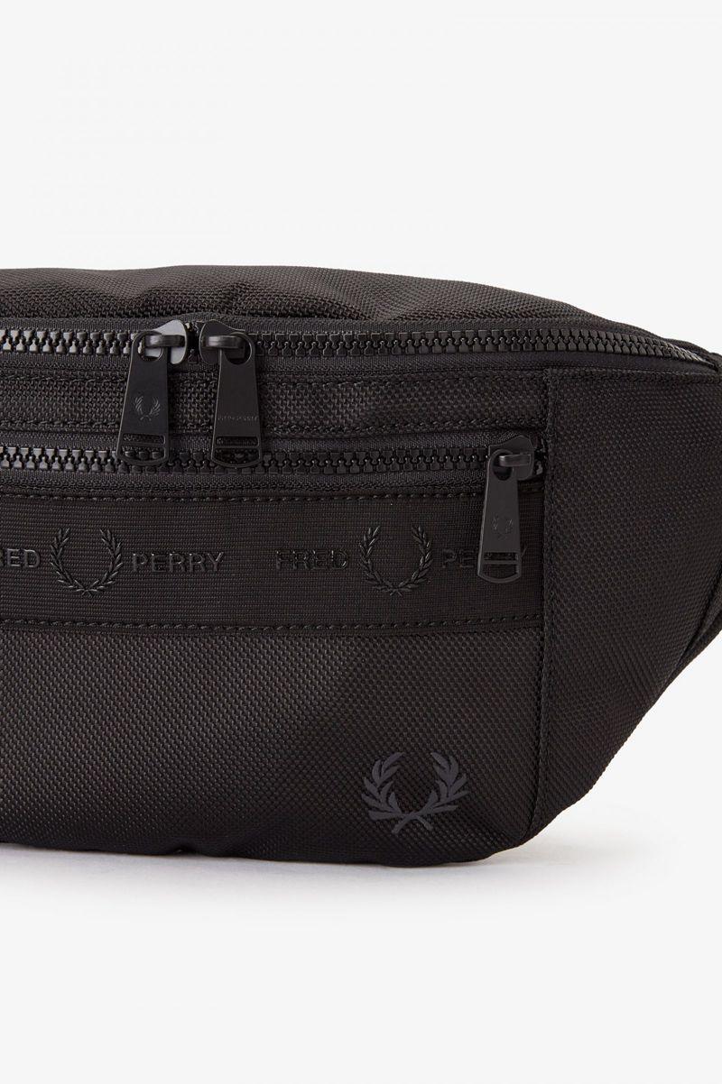 Black Fred Perry Tonal Tape Tricot Crossbody Women's Bags | PH 1829YXFU